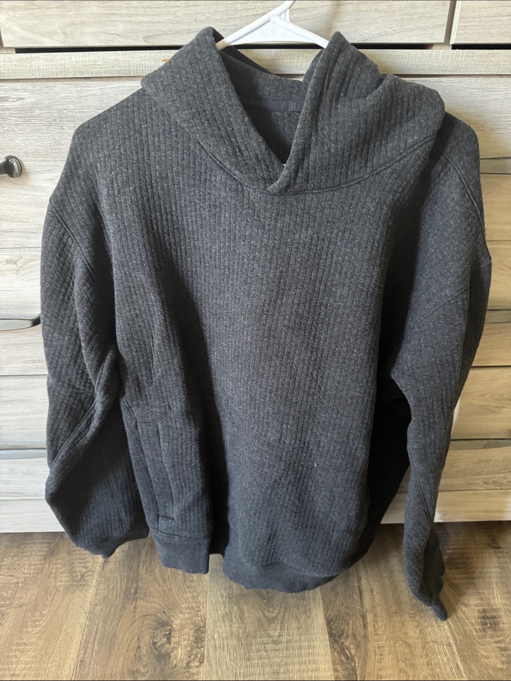 Abercrombie & Fitch Dark black Ribbed Hooded Sweatshirt